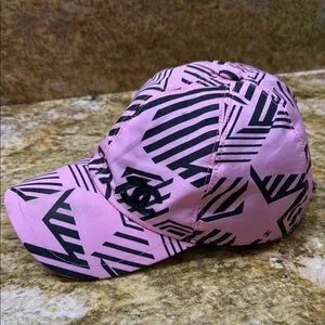 CHANEL | Accessories | Chanel Pink And Black Geometric Hat  display picture 1